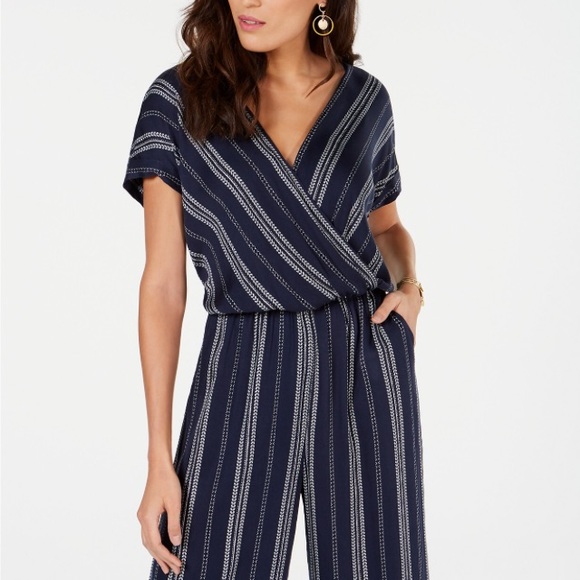 🆕 Style and Co Stripe Embroidered Jumpsuit - Picture 3 of 3